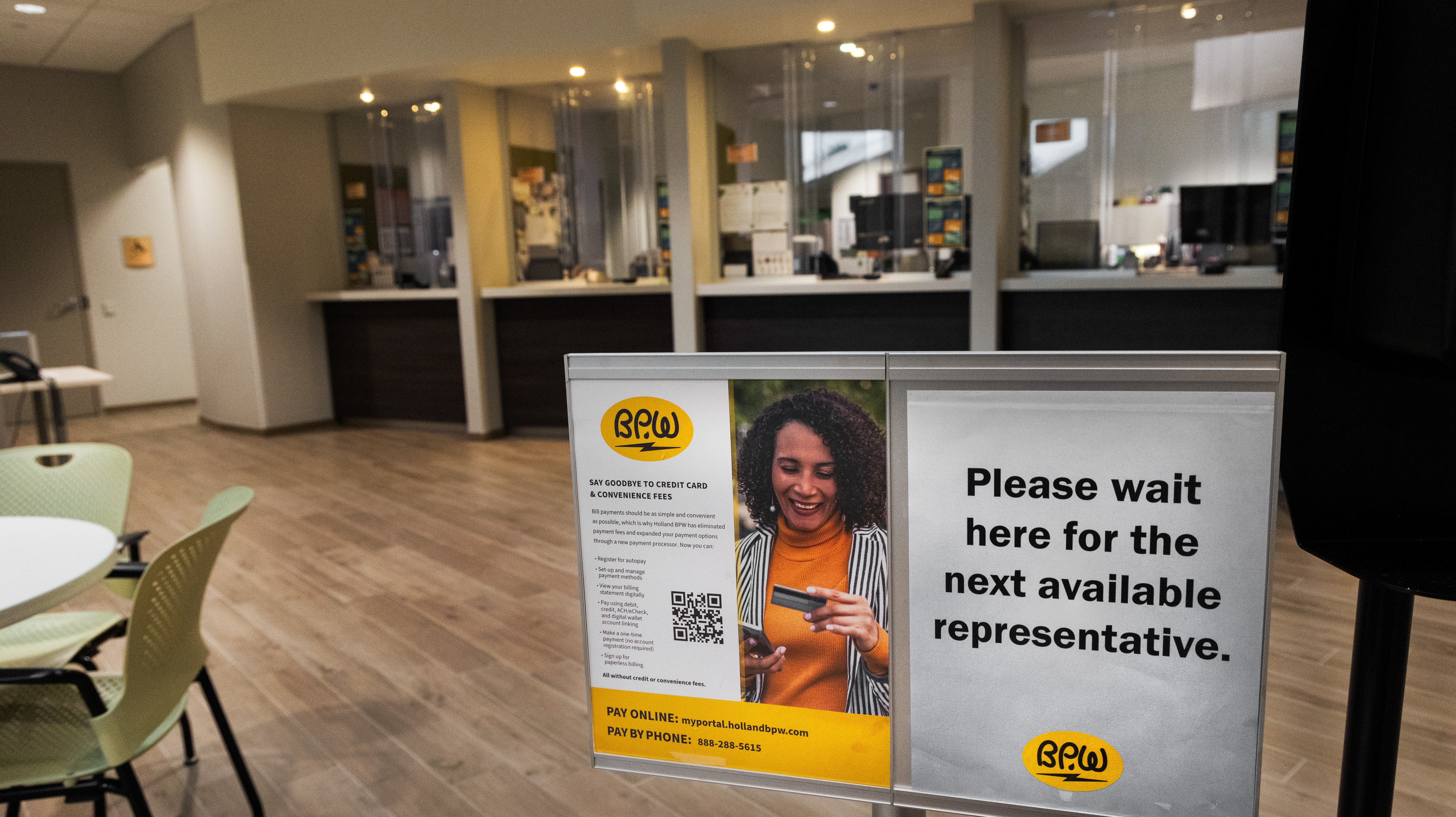 Customer Service Lobby sign